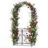 Heavy-duty Metal Garden Arbor with Lockable Gate and Base Plates