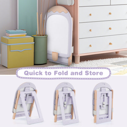 The kids art easel folded flat for storage