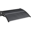 Outsunny Front Door Canopy Outdoor Awning Aluminium Rigid Plastic Polycarbonate Rain Shelter UV Water Rain Resistant 100 x 75cm Black