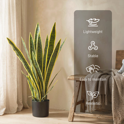 Outsunny Artificial Snake Plant in Green