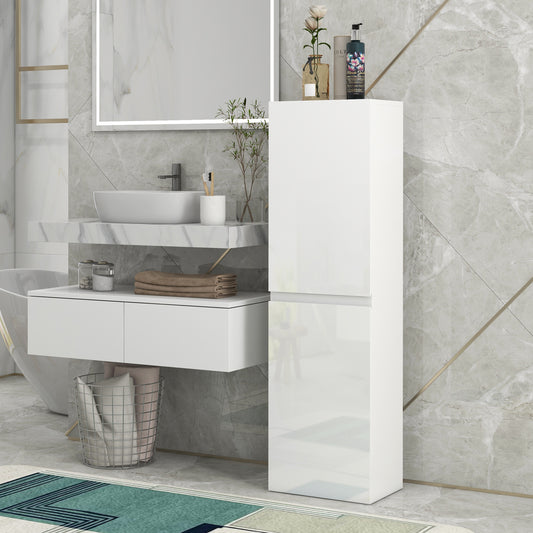 kleankin Bathroom Storage Unit in High Gloss White