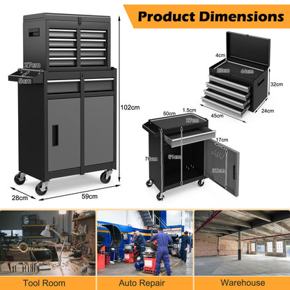 Product dimensions diagram for the tool storage cabinet, showing measurements in cm