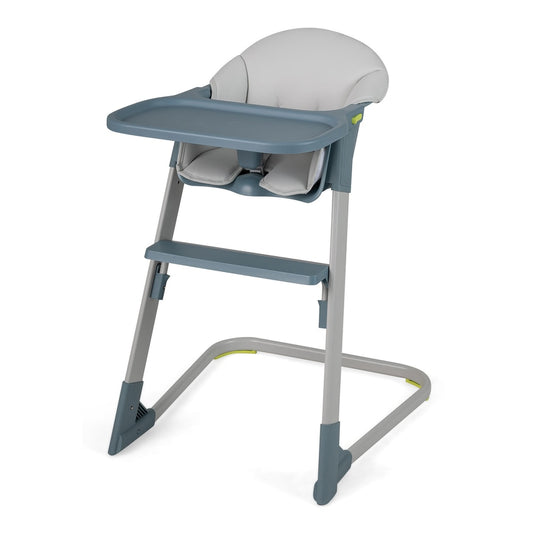 High Chair with Detachable Tray in grey, a modern high chair for babies and toddlers