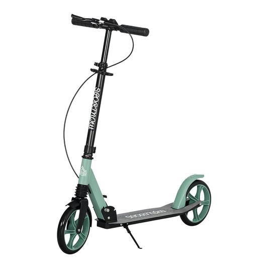 HOMCOM One-click Folding Kick Scooter in Green and Black