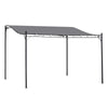 Outsunny 4 x 3 Meters Canopy Metal Wall Gazebo Awning Garden Marquee Shelter Door Porch - Grey