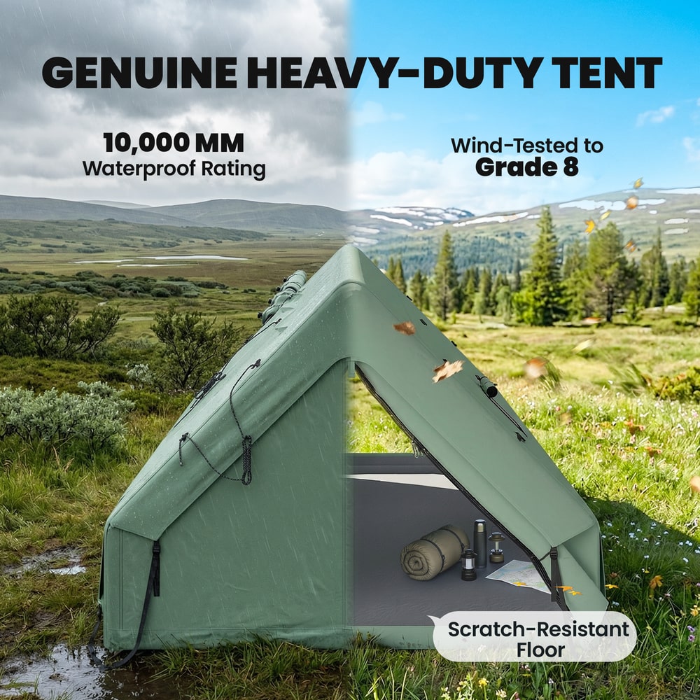 Outsunny Inflatable Camping Tent in Green