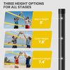 SPORTNOW Portable Volleyball Net Set with Adjustable Height Steel Poles, Volleyball, Boundary Line and Carrying Bag for Beach