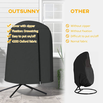 Outsunny 190 x a128cm Hanging Egg Chair Furniture Cover - Black