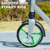 AIYAPLAY Foldable Kids Scooter with Adjustable Handlebar, 200mm Big Wheel, Rear Fender Brake, for Ages 6-12 Years, Green