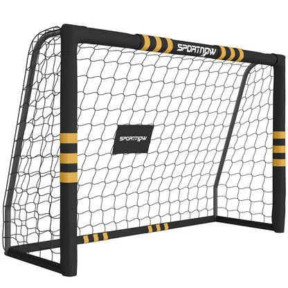 SPORTNOW Football Goal, 6 x 4ft Portable Football Net with EPE Foam Padding, PVC Tube Covers Ground Stakes and Metal Frame