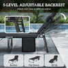 Outsunny Folding Sun Lounger for Garden, 5-Position Oversized Camping Bed Recliner with Cushions, Dark Grey