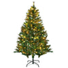 HOMCOM 1.5m 5ft Pre-Lit Christmas Tree Artificial Spruce Xmas Tree Warm White LED Holiday D√É¬©cor with Metal Stand