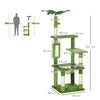 PawHut 142cm Cat Tree Tower, with Scratching Post, Hammock, Toy Ball, Platforms - Green