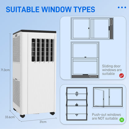 HOMCOM BTU App-Controlled Mobile Air Conditioner White