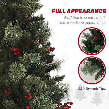 The pre lit Christmas tree showing the dense branch tips for a full and realistic appearance