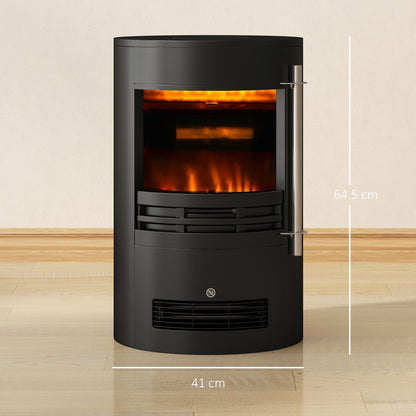 The electric fireplace showing its dimensions with lines indicating height and width