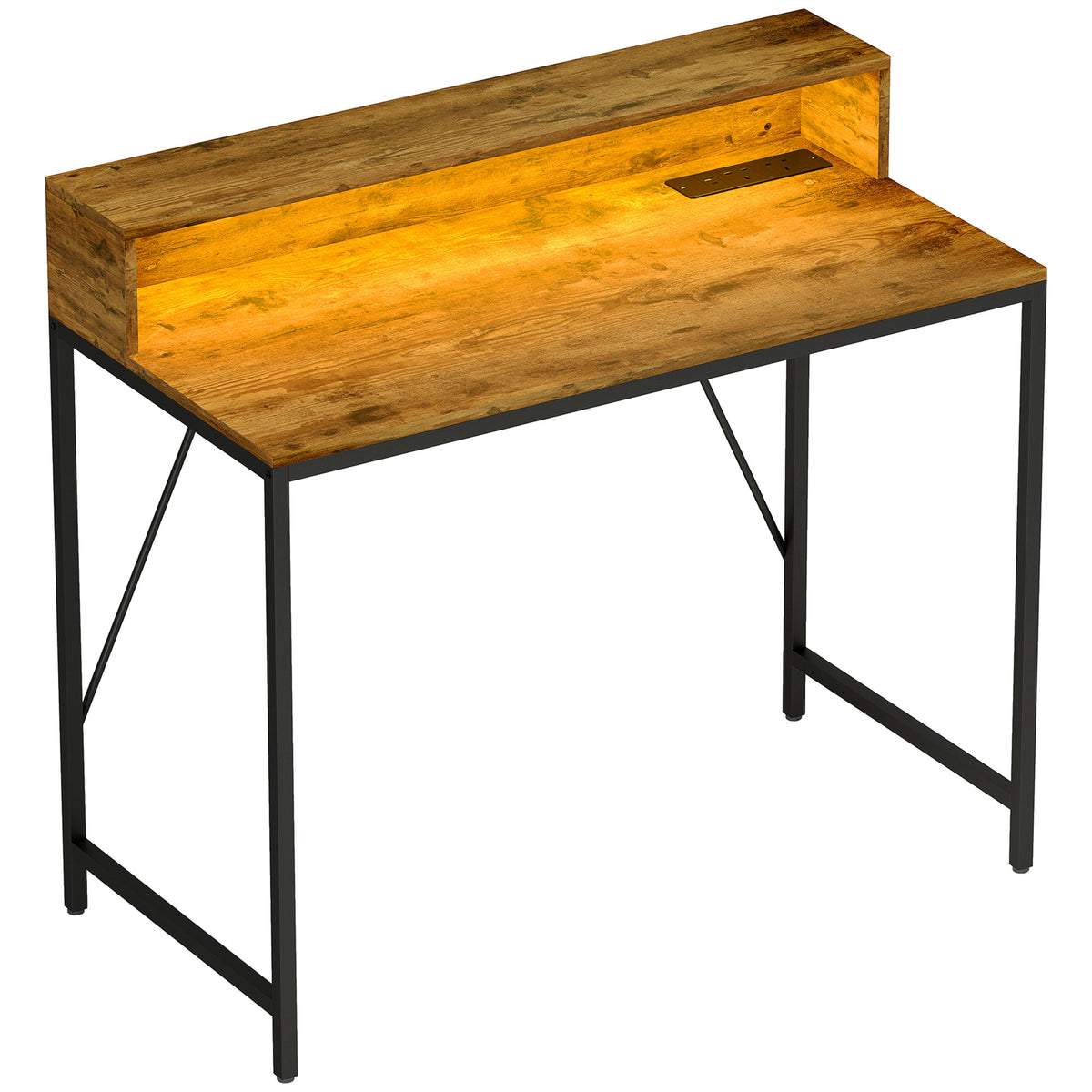 HOMCOM 100cm Computer Desk in Rustic Brown