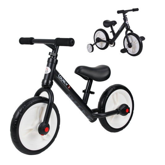 HOMCOM 11 Inch Kids Balance Bike Training Pedal Bicycle shown from two different angles