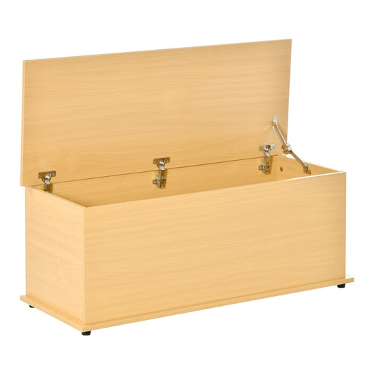 HOMCOM 113L Storage Chest with the flip-top lid open to reveal the empty interior