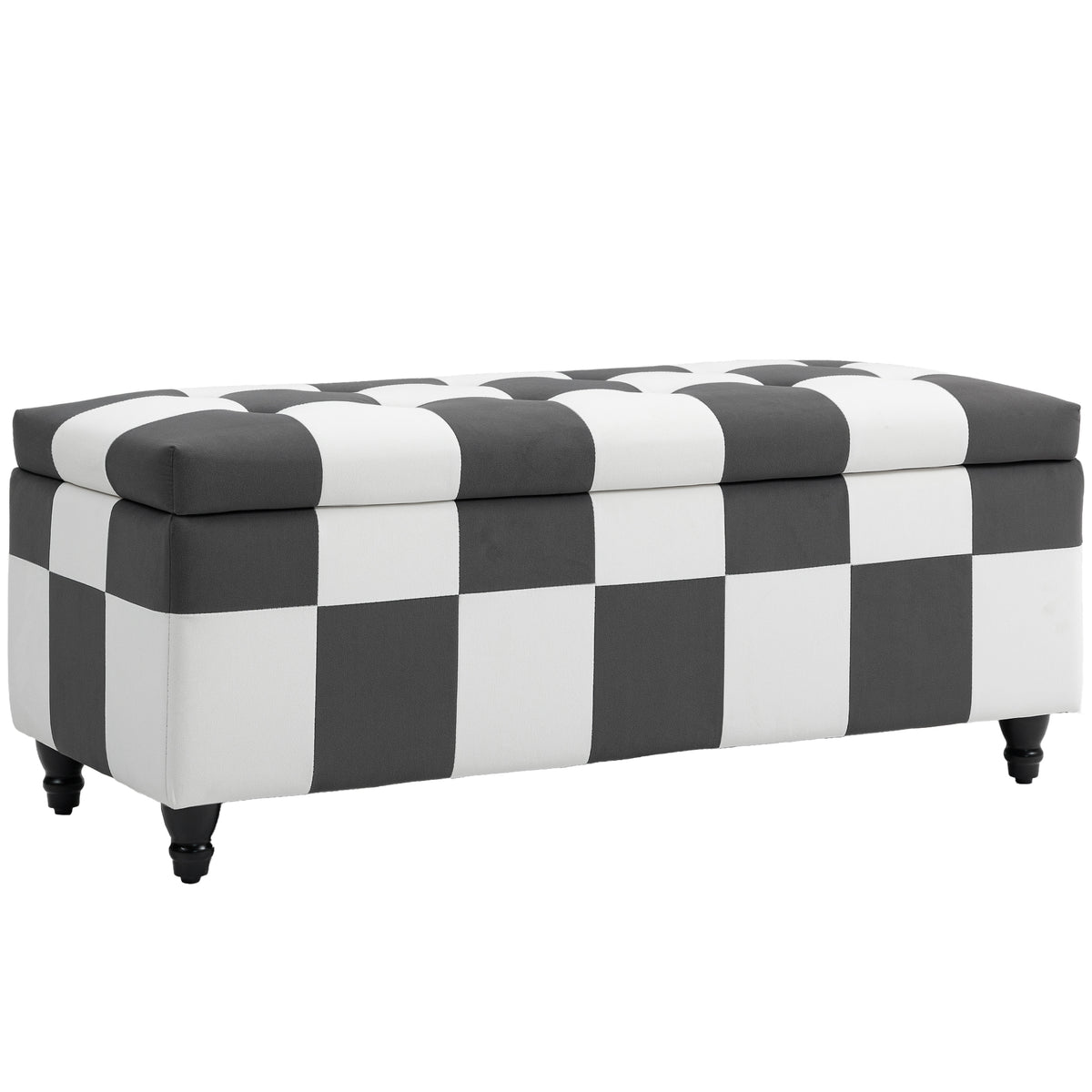 HOMCOM 118L Large Storage Ottoman Bench in Dark Grey