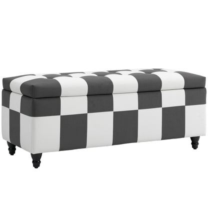 HOMCOM 118L Large Storage Ottoman Bench in Dark Grey