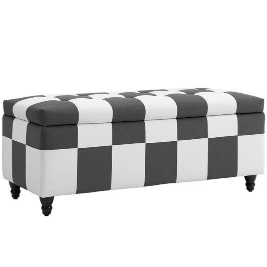 HOMCOM 118L Large Storage Ottoman Bench in Dark Grey