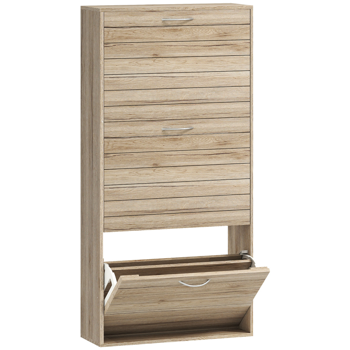HOMCOM 12-Shoe Flip Drawer Storage Cabinet