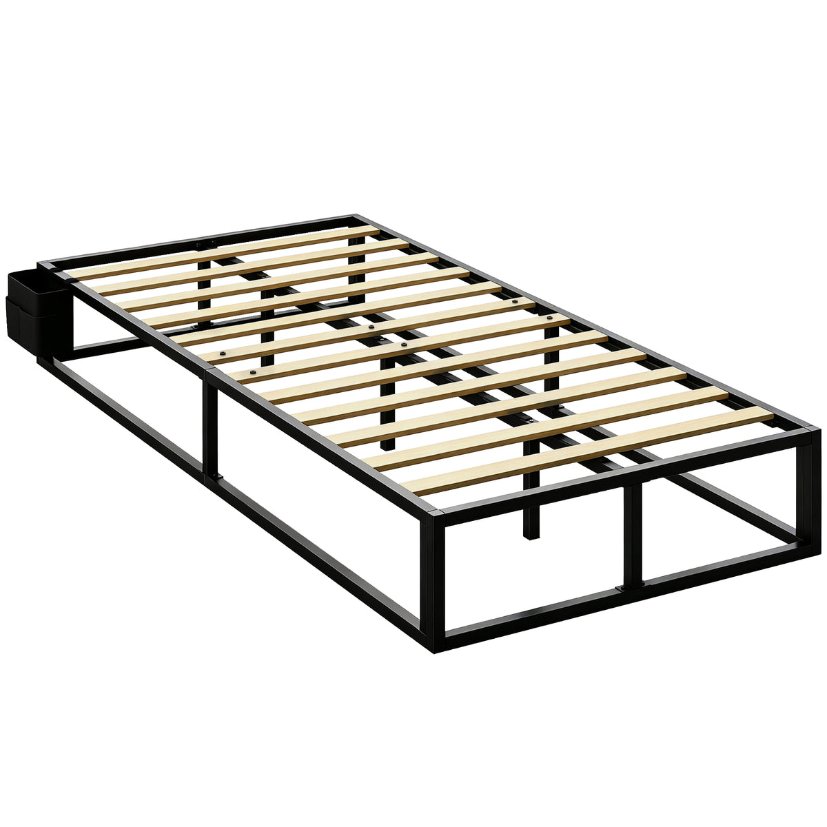 HOMCOM 12 Slats Metal Platform Bed Frame in Black