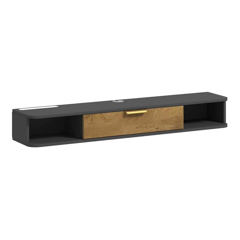 HOMCOM 120 cm Floating TV Stand with Storage in Charcoal Grey
