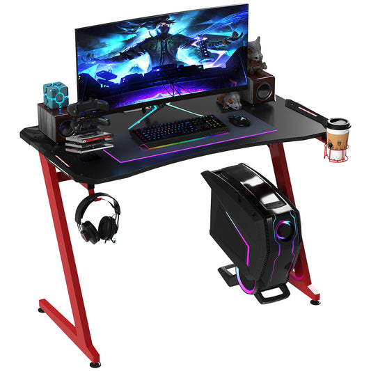 HOMCOM Gaming Desk in Black and Red