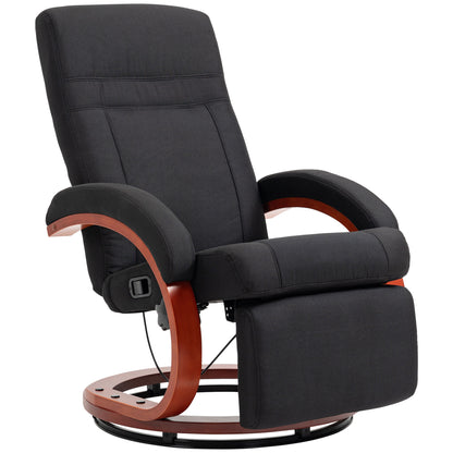 HOMCOM 135° Manual Reclining Swivel Chair in Black