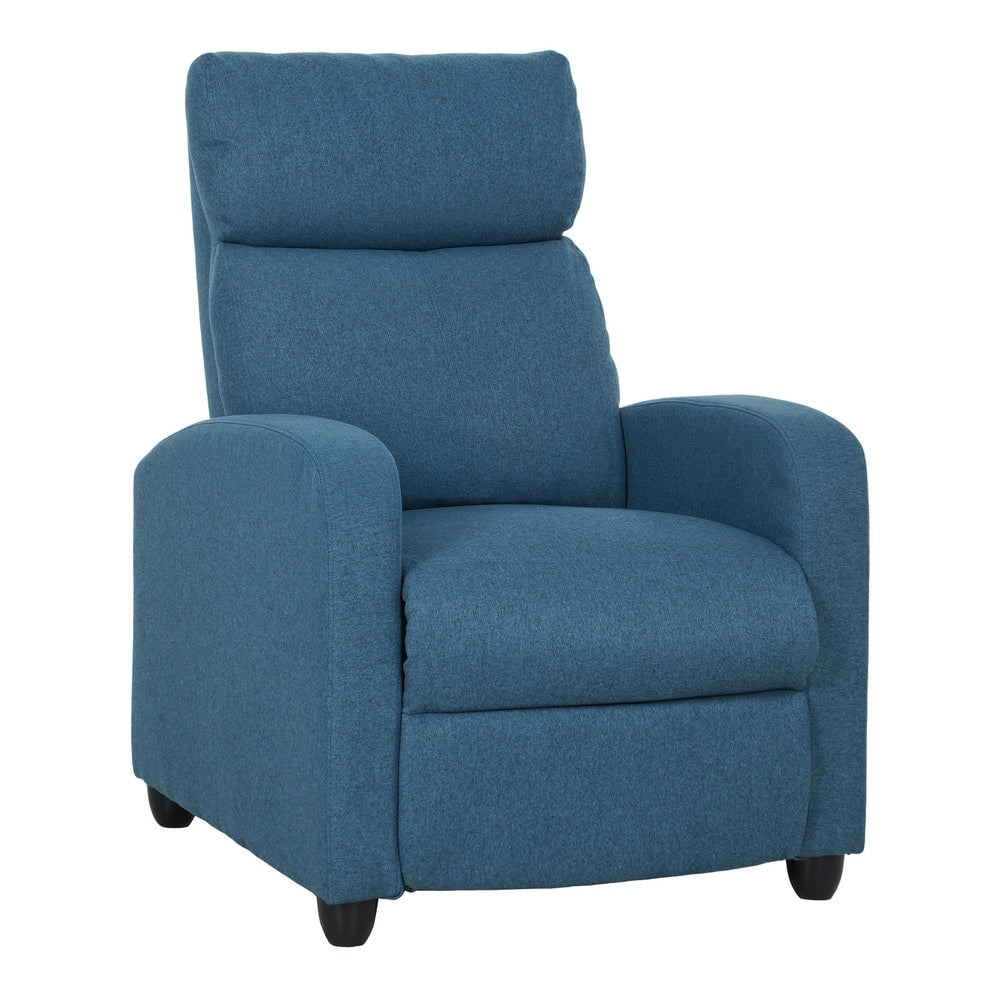 HOMCOM 135° Push Back Recliner Armchair in Blue