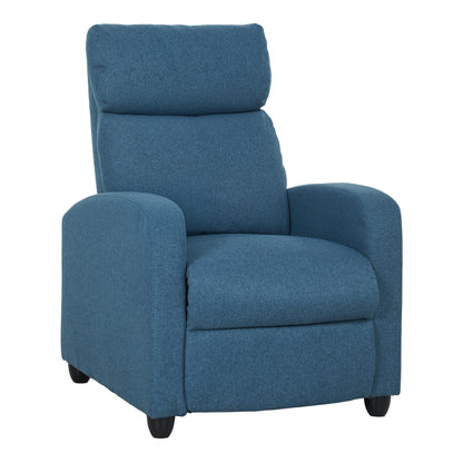 HOMCOM 135° Push Back Recliner Armchair in Blue