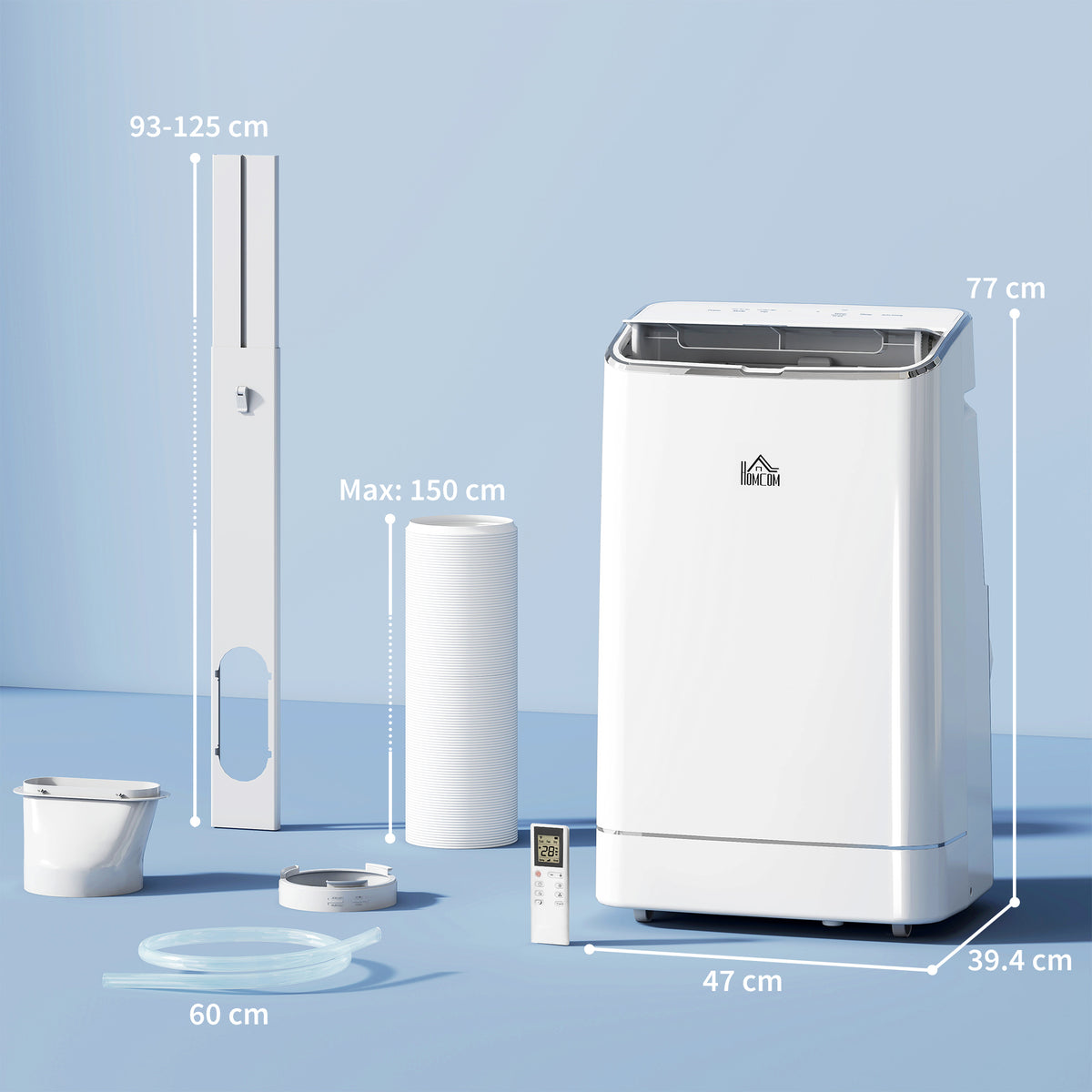 HOMCOM 14000 BTU Mobile Air Conditioner in White