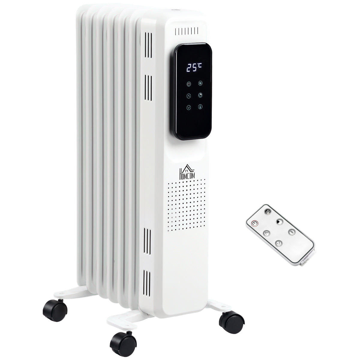 HOMCOM 1500W Oil Filled Radiator in White