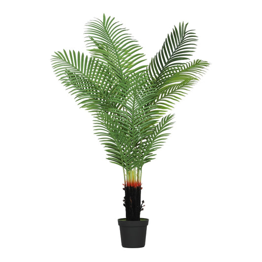 HOMCOM 150cm Artificial Areca Palm Tree, a tall green plant in a black pot