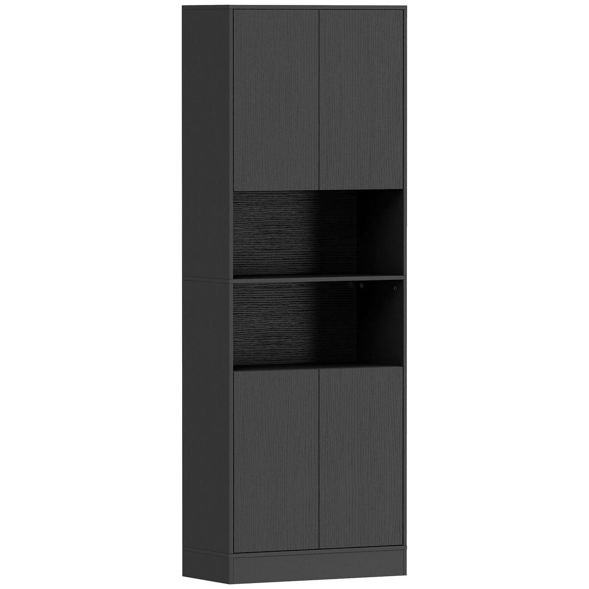 HOMCOM 170 cm Kitchen Pantry Cabinet, a tall black wood effect freestanding storage cabinet