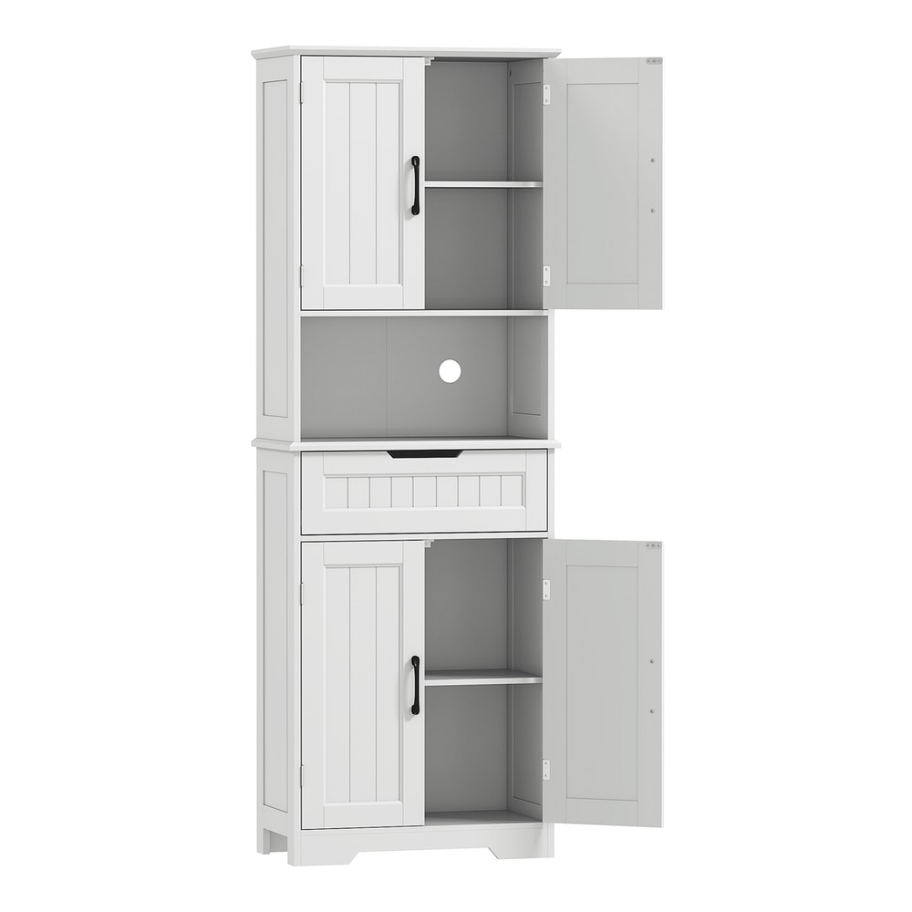 HOMCOM 172 cm Tall Kitchen Pantry Cupboard in White