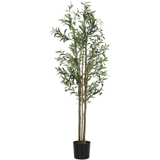 HOMCOM 175 cm Artificial Olive Tree standing against a plain white background