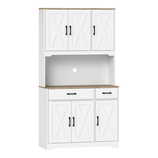 HOMCOM 175 cm Tall Kitchen Pantry Cabinet in White