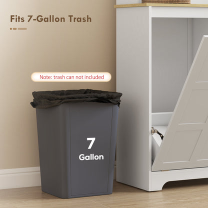 The rubbish bin cabinet with a bin inside