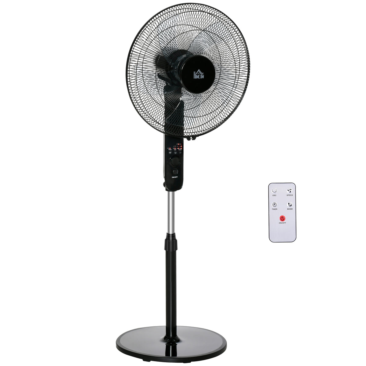 HOMCOM 18" Pedestal Fan in Black