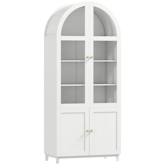 HOMCOM 180cm Tall Kitchen Cupboard in White