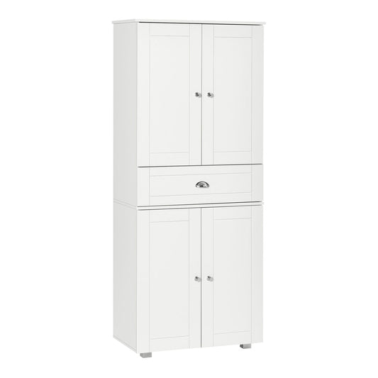 HOMCOM 184cm Tall Kitchen Cupboard in White
