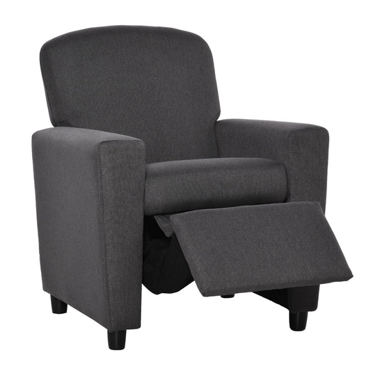 HOMCOM 2 in 1 design Kids Sofa Armchair in grey fabric with a footrest extended