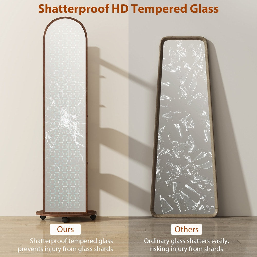 Comparison of shatterproof tempered glass mirror with ordinary glass