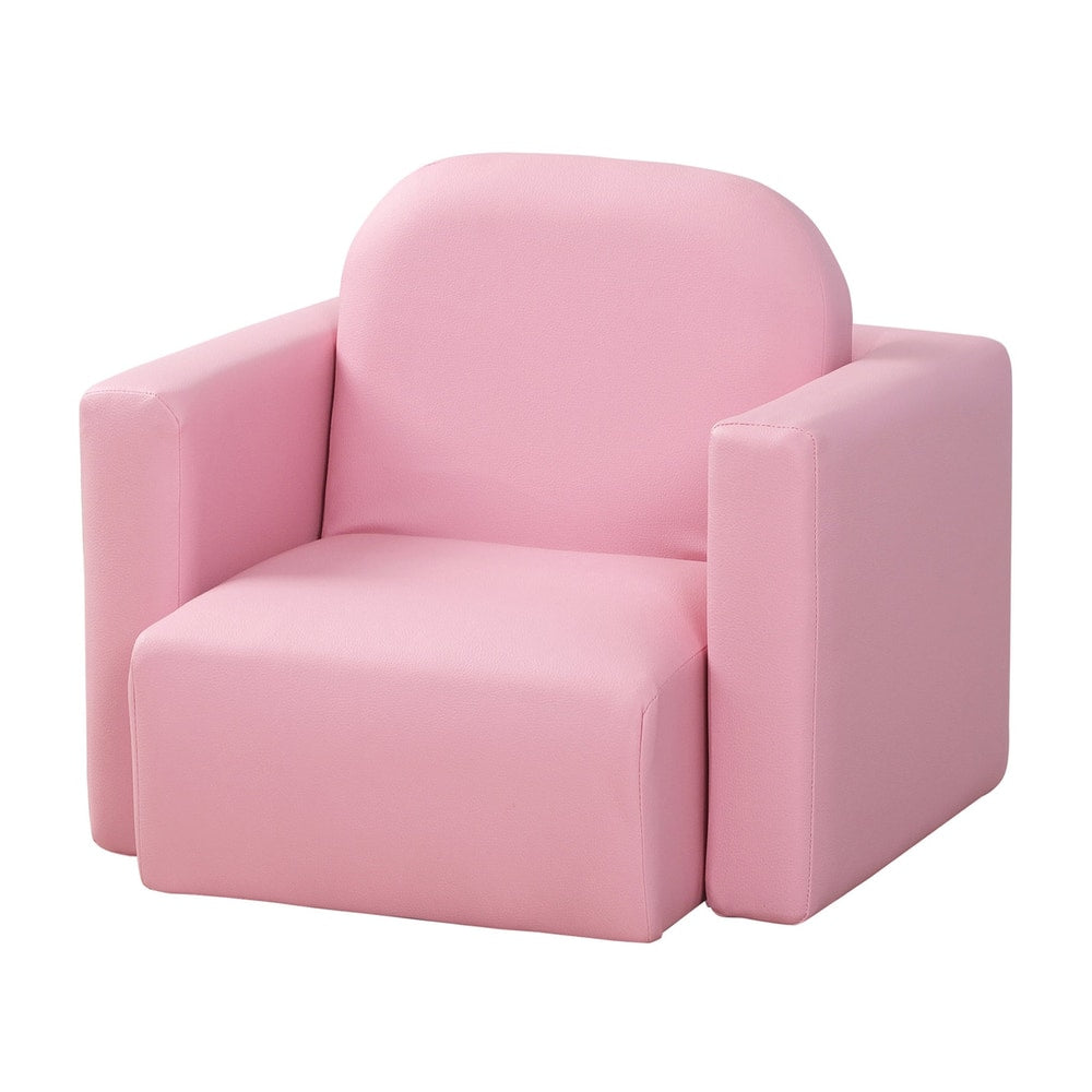 HOMCOM 2 In 1 Toddler Sofa Chair in pink, a single seat armchair with padded arms