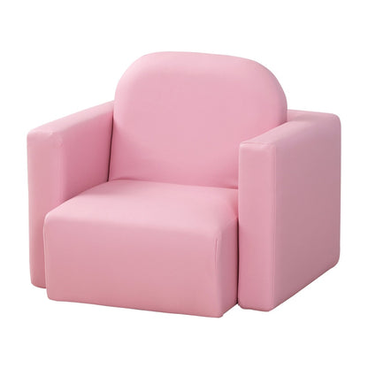 HOMCOM 2 In 1 Toddler Sofa Chair in pink, a single seat armchair with padded arms