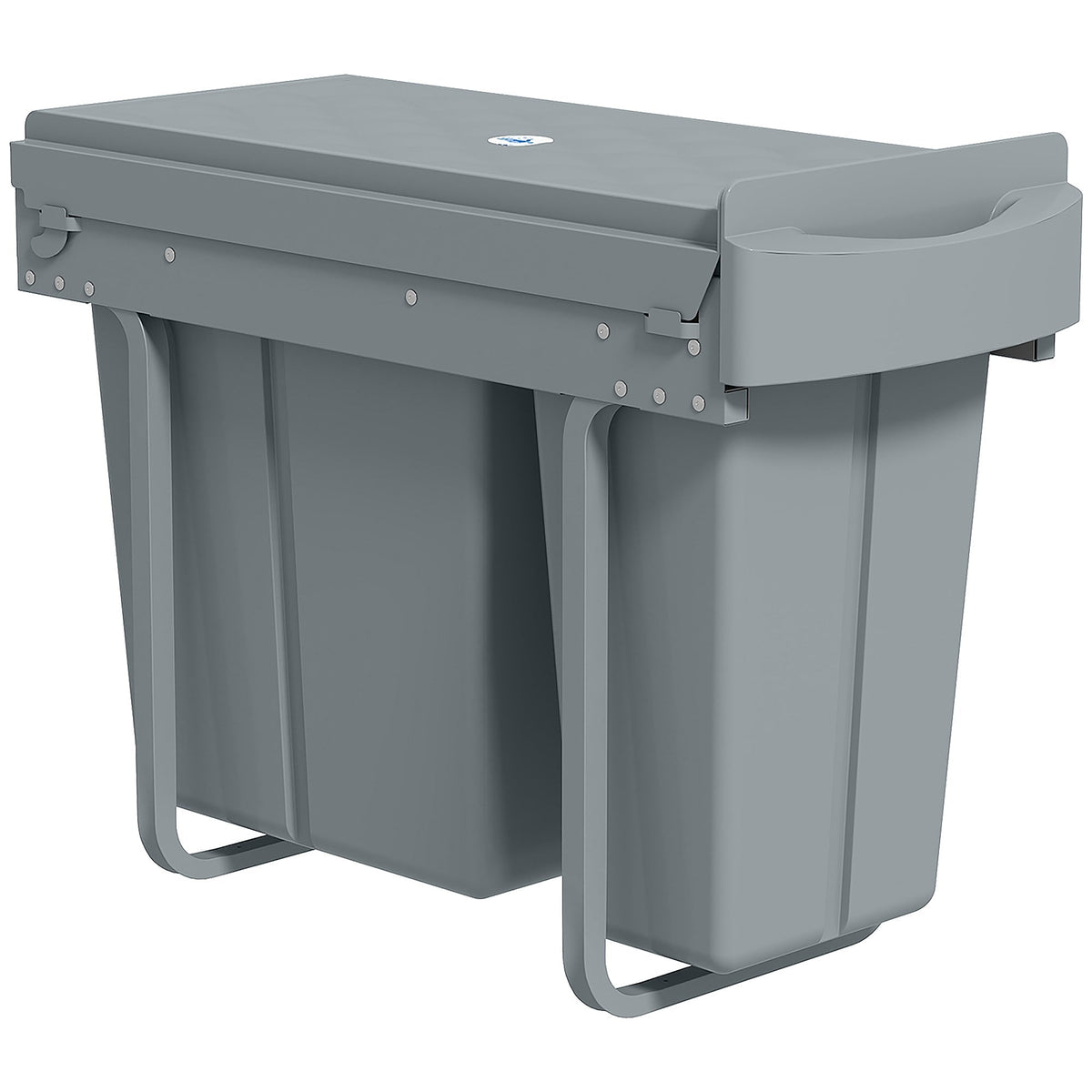 HOMCOM 2 Removable Recycling bin with two grey containers and a diamond pattern lid