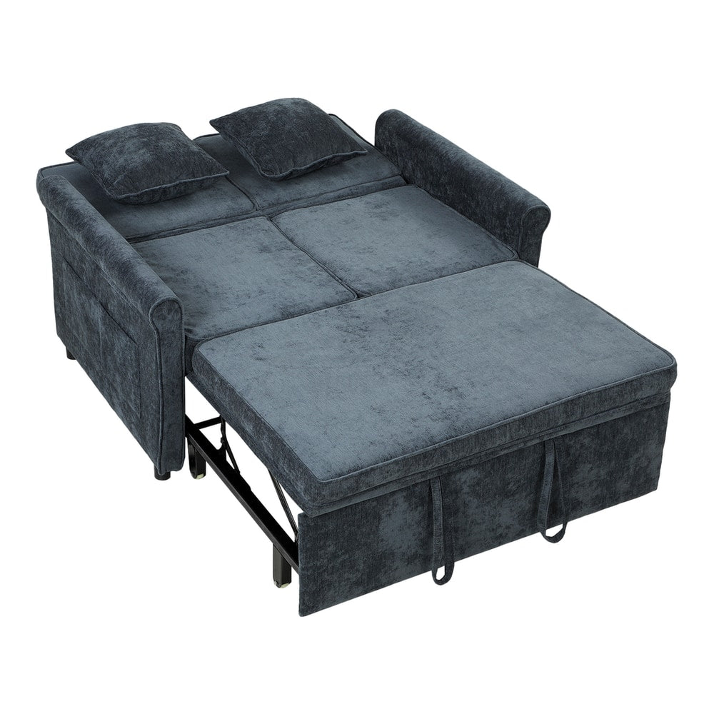 HOMCOM 2 Seater Sofa Bed in Dark Blue